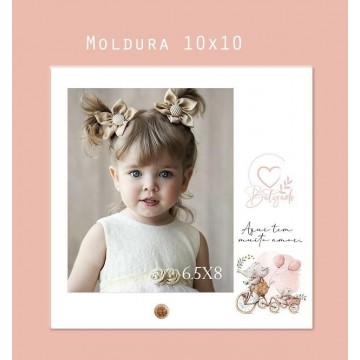 Mini Moldura Batizado Rosa