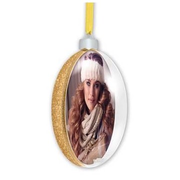 Bola de Natal Achatada Dourada