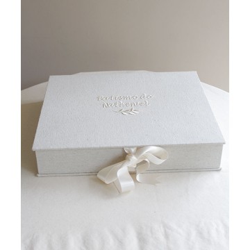 Caixa Batismo Com Flores...