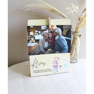 Moldura Madeira com Foto e...