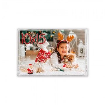 Moldura com Neve Pai Natal