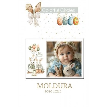 Moldura Dois Coelhinhos Páscoa